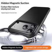 "Premium Carbonfasern Smartphone Hülle mit Magnet-Design - Stoßfest, Fingerabdruckbeständig, Kompatibel mit iPhone 13 & 14 Pro Modellen"