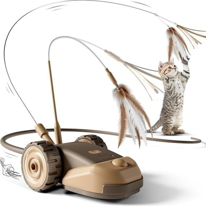 "Intelligente Ferngesteuerte Elektro-Katzenspielzeug Auto mit Feder - Grau, Braun"