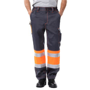 "Reflektierende Outdoor-Arbeitshose für Baustellen und Dockarbeiten - Maximale Sichtbarkeit in Leuchtendem Gelb oder Orange"
