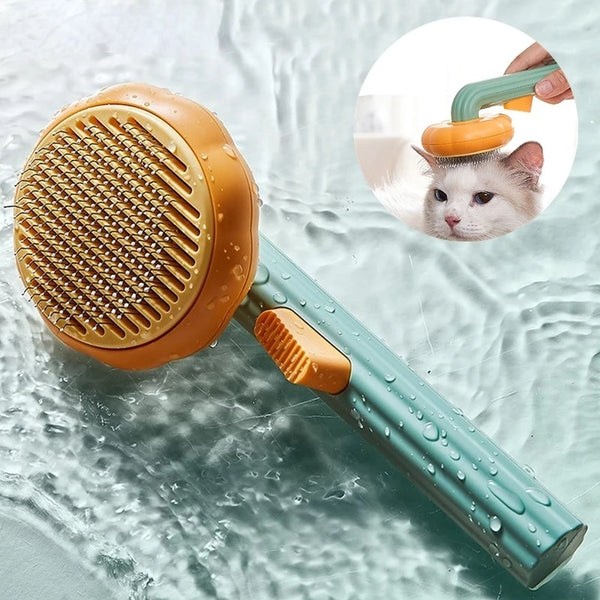 "Effiziente Selbstreinigende Slicker-Kamm für Hunde, Katzen & Kaninchen - Entfernt Sanft Loses Unterfell und Verfilzte Haare"