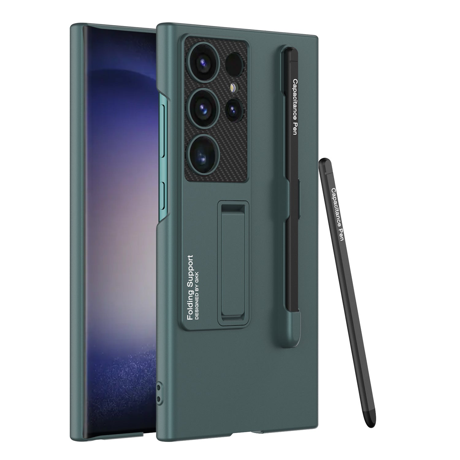 "Schutzhülle für Samsung mit Stiftfach, Mattes Einzelfarben-Design, Stoßfester Hart-PC - inklusive Stift"