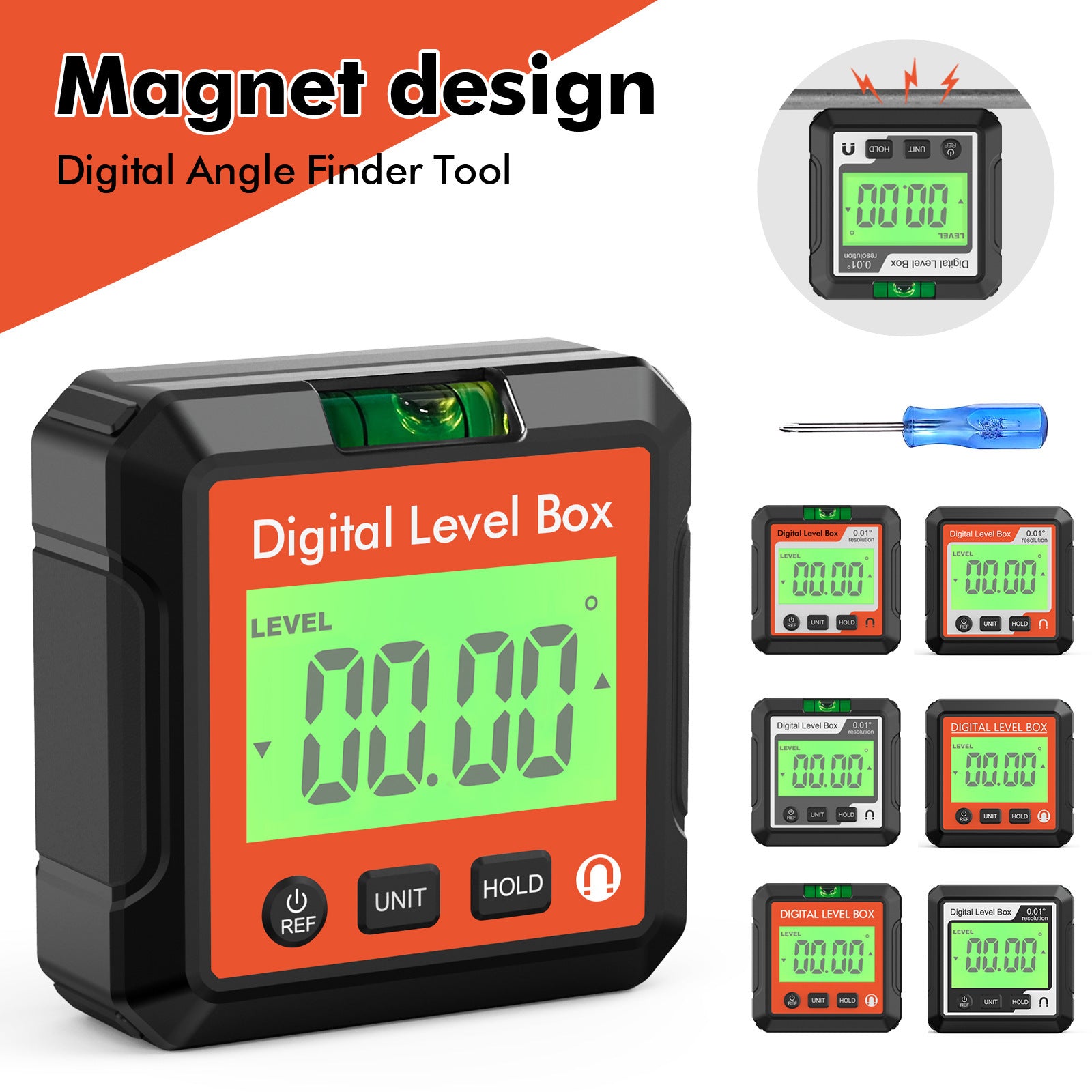 "Digitaler Elektronischer Winkelmesser Inclinometer mit LCD-Hintergrundbeleuchtung, Magnetbasis, Tragbar und Präzise - Multi-Messwerkzeug aus ABS-Kunststoff"