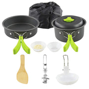 "Hochwertiges Camping-Kochset aus Aluminium - Outdoor-Kochgeschirr mit Topf, Pfanne, Teekanne & Mehr - Ideal für Wandern, Picknick, BBQ"