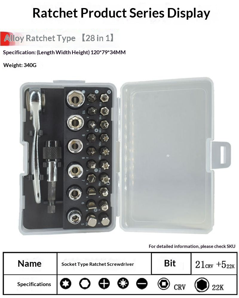 "Premium Chrom-Vanadium-Stahl Schraubendreher Set - 33-in-1 Abgenutzte Schraube Ratsche, Ideal für Haushaltsreparaturen"