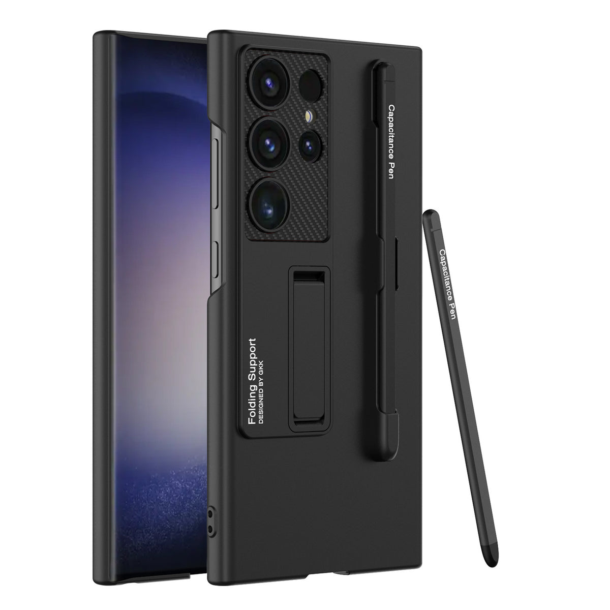 "Schutzhülle für Samsung mit Stiftfach, Mattes Einzelfarben-Design, Stoßfester Hart-PC - inklusive Stift"