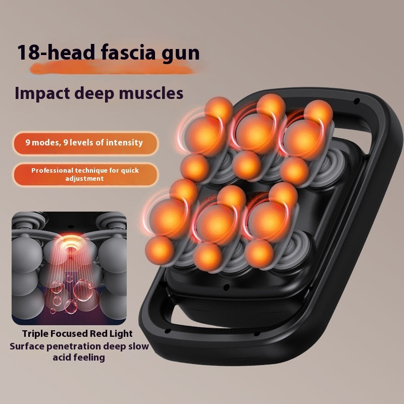 "12-Kopf Tiefenmassagegerät - Hochfrequenz-Vibrations-Entspannung für Rücken und Taille, Mehrstufige Einstellung, LCD-Display, Bürstenmotor"
