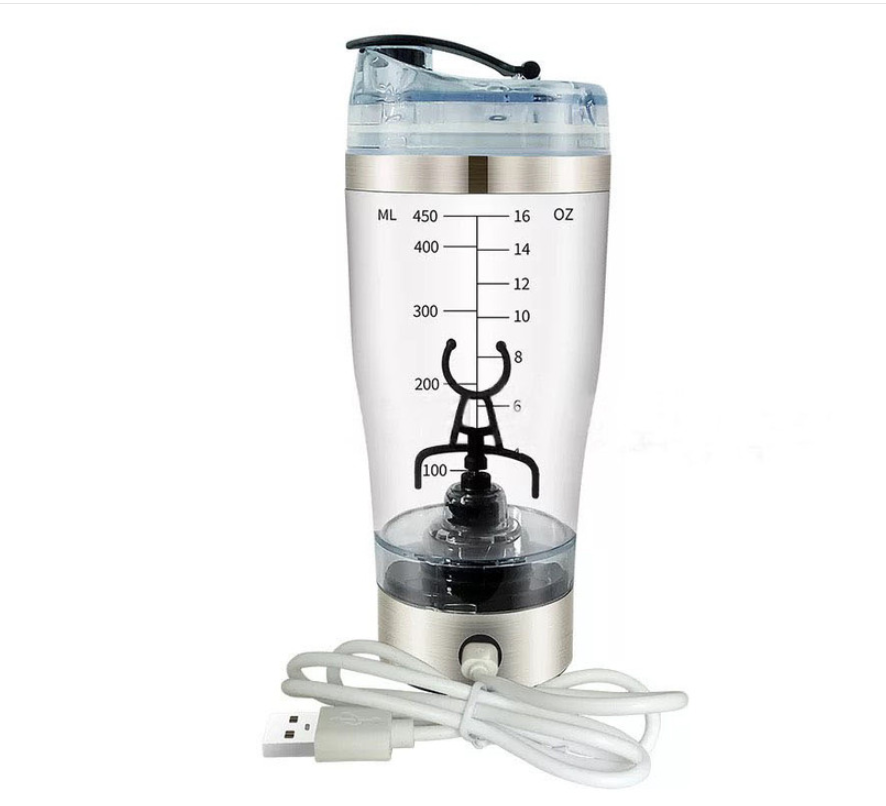 "Elektrischer Eiweiß-Shake-Mixer USB, Tragbarer Milch-Kaffee-Blender, Fitness-Sportflasche 600ml, Leicht zu Reinigen, Perfekt für Unterwegs"