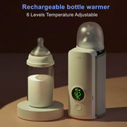 "Tragbarer, Kabelloser Babyflaschenwärmer mit USB-Ladefunktion – Konstante 42°C Milchtemperatur, Lange Akkulaufzeit, Universal Flaschenpassform"