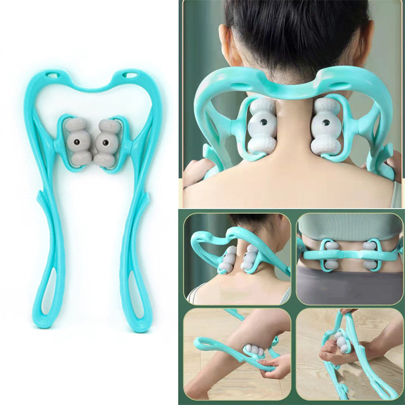 Nackenmassagegerät zur Schmerzlinderung Deep Tissue 360-Grad-Nackenroller mit 96 Druckpunkten Neckbud-Massageroller für Nacken, Schultern, Taille, Beine und Füße Handheld-Entspannungsgerät