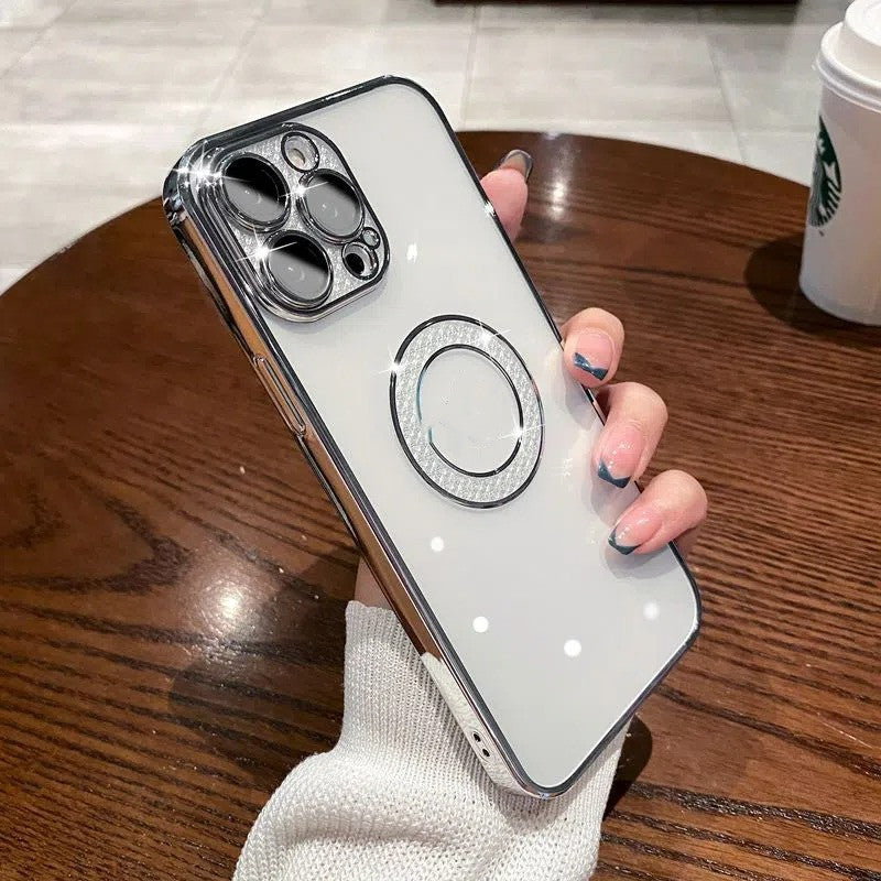 "Robustes Strass-Label Handyhülle: Sturzsicher, Schlicht und Stilvoll, Kompatibel mit iPhone14, Pro und Pro Max - Verschiedene Farben erhältlich"