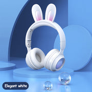 "Leuchtende Hasenohr-Kopfhörer, Kabellos & Ausziehbar, Bluetooth 5.0, Stereo, Anruffunktion, Unterstützt Musik, USB-Aufladung, RGB-Beleuchtung - Ideal für Handy, Tablet & Laptop"