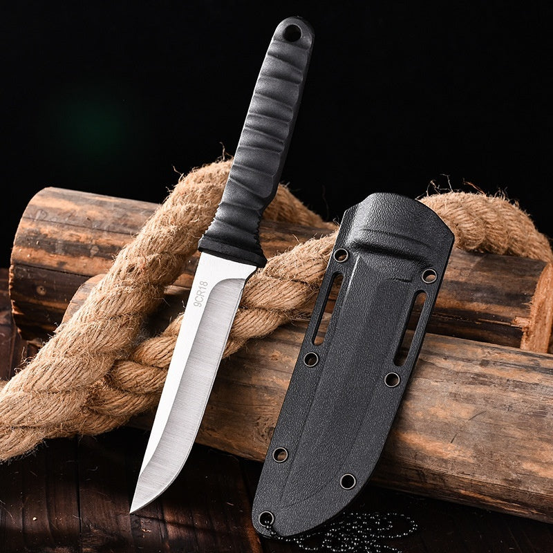 "Premium Outdoor-Multifunktionsmesser aus 9CR13 Stahl - Robustes Camping-Überlebensmesser mit ABS-Griff & Schutzscheide"