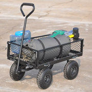 "Robuster Stahl Gartenwagen mit schwenkbarem Griff und abnehmbaren Seiten - Praktischer Heavy Duty Gartenkarren und Trolley"