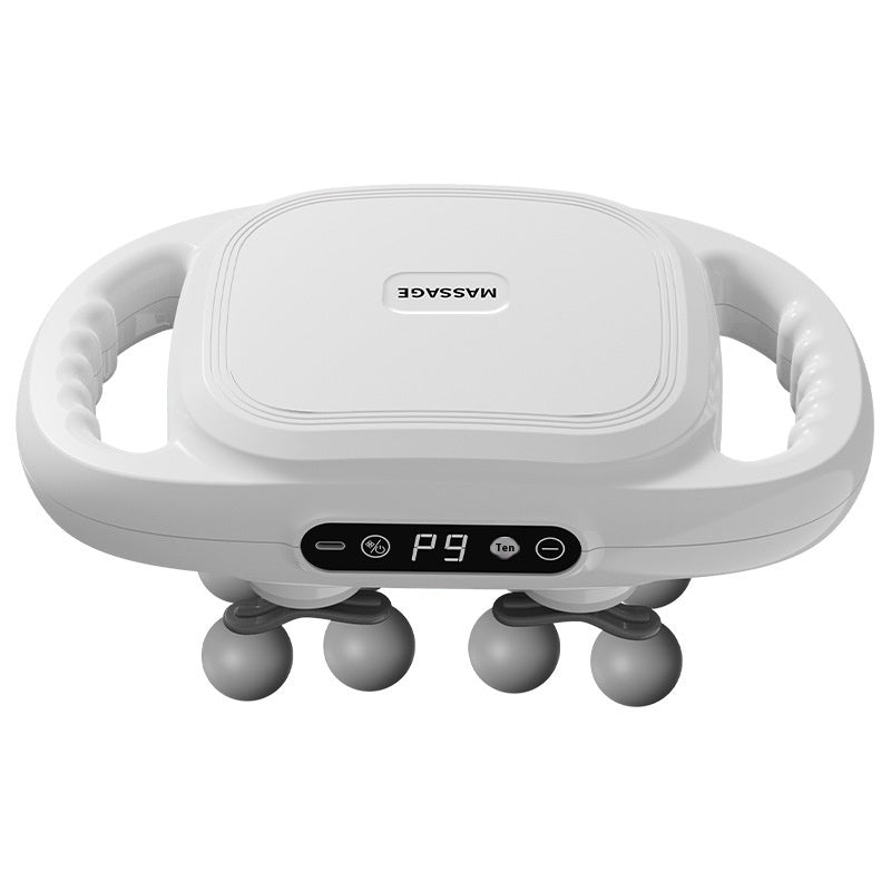 "12-Kopf Tiefenmassagegerät - Hochfrequenz-Vibrations-Entspannung für Rücken und Taille, Mehrstufige Einstellung, LCD-Display, Bürstenmotor"