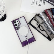 "Vielseitige 2-in-1 Handyhülle: Magnetische, Rutschfeste Metallklammer für Samsung - Mattes Design in Vielfältigen Farben"