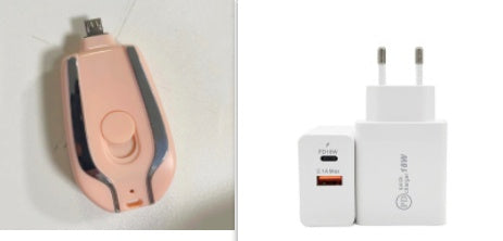 "Ultra-Kompakte 1500mAh Mini-Notfall-Powerbank mit Typ-C und Karabiner - Robust, Schnellladend & Immer Einsatzbereit"
