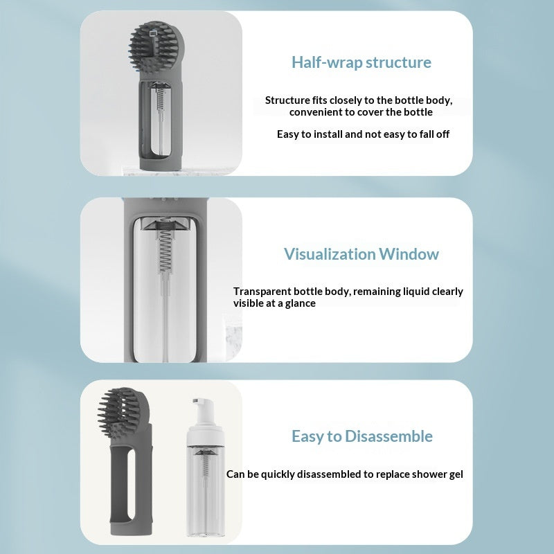 "Multifunktionale 2-in-1 Silikon Haustier-Badebürste in Grau und Blau"