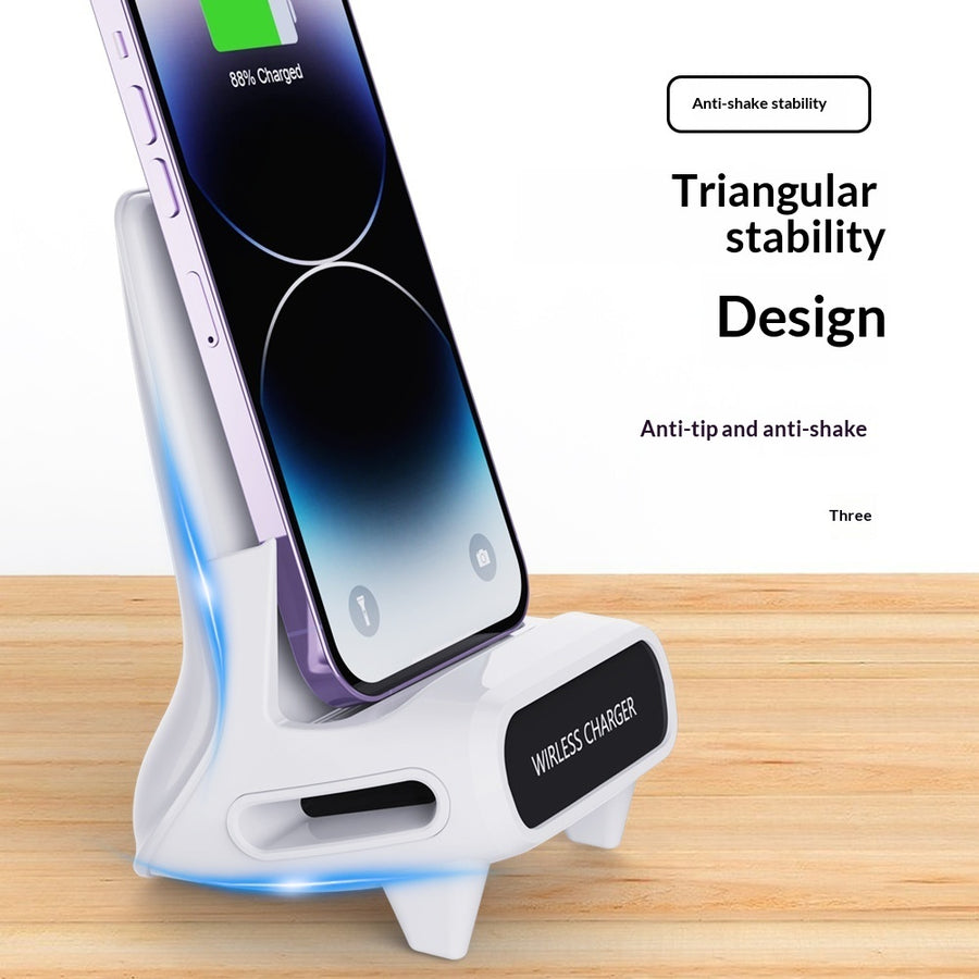 "Vielseitiger Lazy Chair Stand für Desktop mit verbesserter Audioqualität und Auto-Sensing Schnellladegerät - Ideal für Serienmarathons"