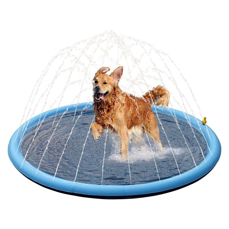 "Hundesprinkler Outdoor Spielzeug - Rutschfeste Schwimmmatte und Splash Pad für Hunde"