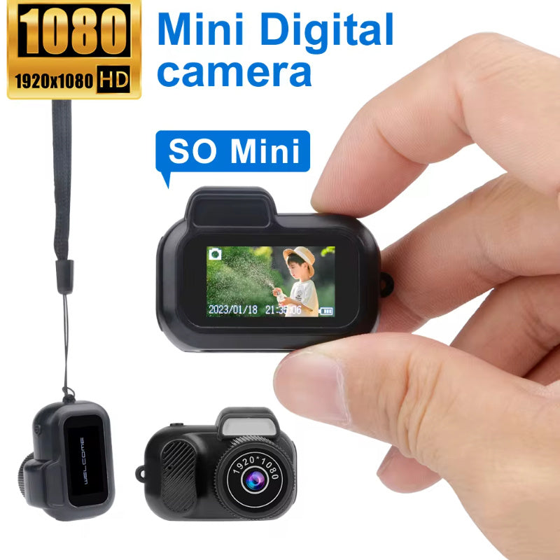 "Retro Mini-Kamera 1080p HD - Tragbare Kamera für Innen- und Außenbereich - Ideales Geschenk für Feiertage - Unterstützt Video und MicroSD bis zu 512GB"