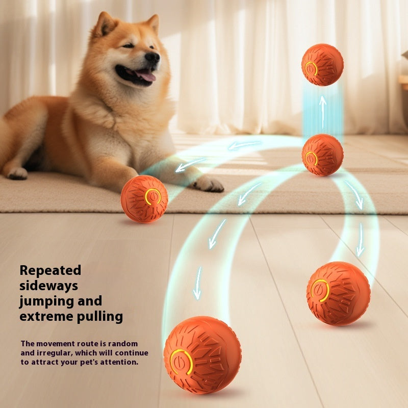 "Interaktiver Leuchtender Hundespielball - Automatischer Elektro Sprungball für Haustiertraining, Zahnreinigung und Muskelübung - Robuste Gummimaterial, Sicher für Aggressive Kauer"