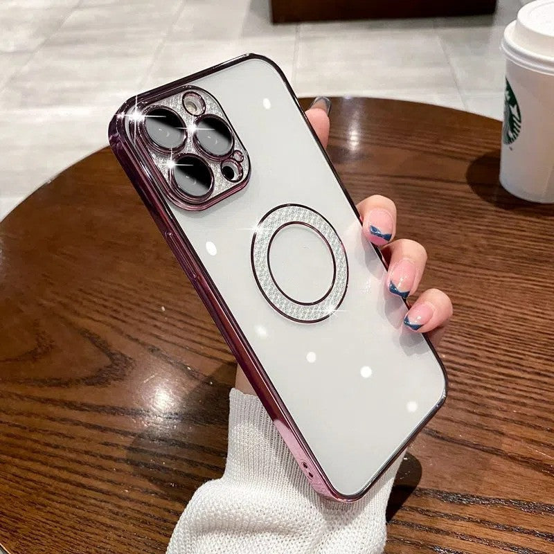 "Robustes Strass-Label Handyhülle: Sturzsicher, Schlicht und Stilvoll, Kompatibel mit iPhone14, Pro und Pro Max - Verschiedene Farben erhältlich"