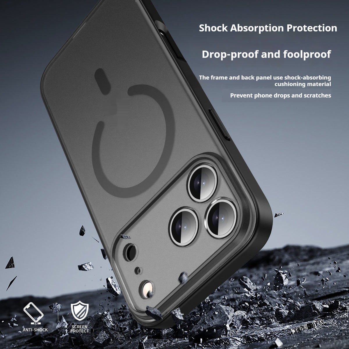 "Frosted Serie Hautfreundliche Weiche und Harte Kombination Schutzhülle für iPhone - Verschiedene Farben mit Magnetischer Saugfunktion"