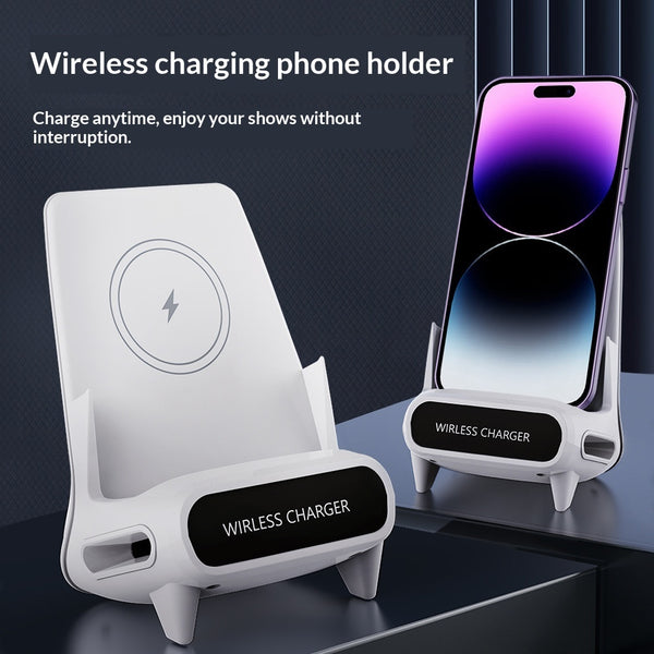 "Vielseitiger Lazy Chair Stand für Desktop mit verbesserter Audioqualität und Auto-Sensing Schnellladegerät - Ideal für Serienmarathons"