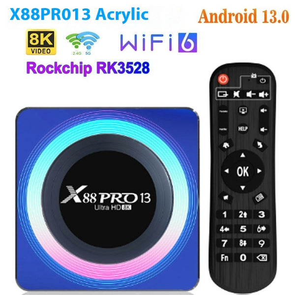 "X88PRO 13 RK3528 Android 13 Set-top Box: Leistungsstarkes Smart-Multimedia-Center mit Bluetooth und Großem Speicher für Filmgenuss in Top-Qualität"