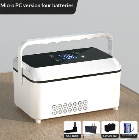 "Tragbarer Mini-Kühlschrank für Auto und Zuhause, Dual-Core, USB-Betrieben, Verschiedene Farben und Batterieoptionen"