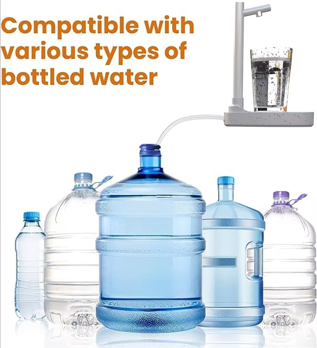 "Intelligenter Tragbarer Wasserspender mit Aufladbarem Akku, Ausziehbarem Rohr und Mengenregulierung"