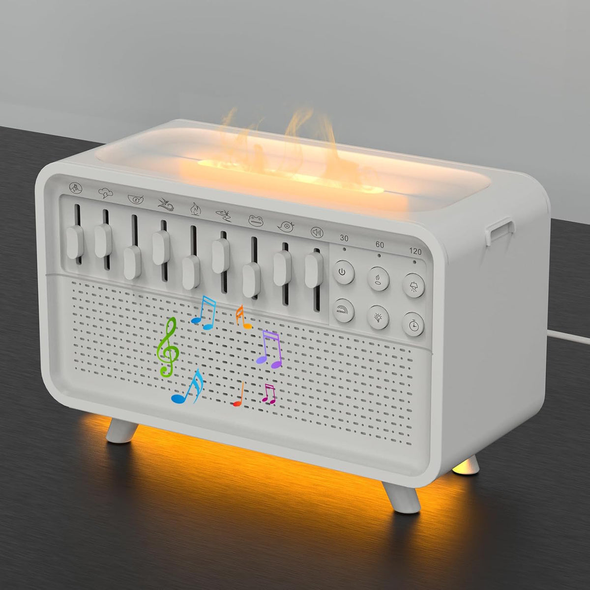 "3-in-1 Bluetooth Lautsprecher mit Weißem Rauschen Schlaflicht und Luftbefeuchter: Kombinierbar Naturgeräusche, Verbessert Schlaf und Luftqualität"