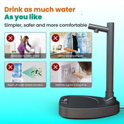 "Intelligenter Tragbarer Wasserspender mit Aufladbarem Akku, Ausziehbarem Rohr und Mengenregulierung"