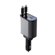 "Ultra-Schnell 100W Metall Auto Ladegerät - USB und TYPE-C Adapter mit Zigarettenanzünder - Einfache Handhabung und einstellbare Richtung"