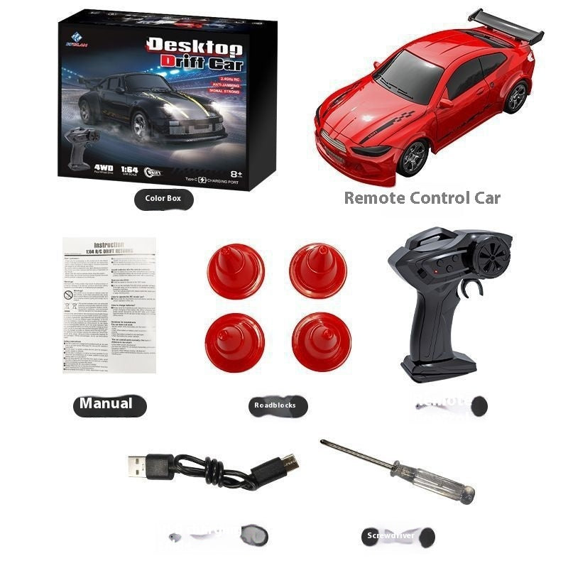 "Mini RC Ferngesteuertes Drift-Auto mit Vierradantrieb - Interaktives Spielzeug für Gehirntraining, Verfügbar in Schwarz, Weiß, Rot und Blau"