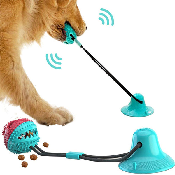 "Interaktives Hundespielzeug mit Saugnapf & Zahnreinigungsball - Langlebiges Kauspielzeug für Haustiere, Bissfest & zur Zahnpflege, Ideal für Energieabbau und Intelligenzförderung"