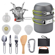 "Hochwertiges Camping-Kochset aus Aluminium - Outdoor-Kochgeschirr mit Topf, Pfanne, Teekanne & Mehr - Ideal für Wandern, Picknick, BBQ"