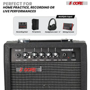 "5 Core 20W Elektrischer Mini-Gitarrenverstärker mit 6.5 Zoll Lautsprecher, AUX und Kopfhöreranschluss - Tragbar und Ideal für Alle Musikstile"