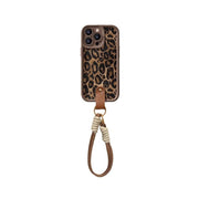 "Leopardenmuster Lanyard Handyhülle, Schutz vor Stürzen, Silikon Soft Shell, Luxuriös & Kreativ - Braun"