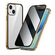"Hochauflösende Doppelseitige Glas-Magnet Handyhülle aus Metall, Kompatibel mit iPhone Modellen, Minimalistisches Design in Vielfältigen Farben"