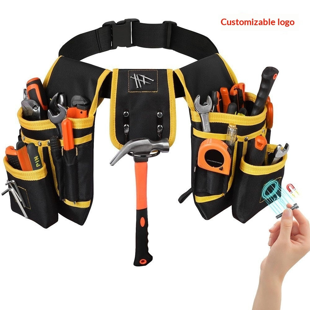 "Multifunktionale Elektriker-Tasche aus verstärktem Canvas - Oxford Stoff Hüfttasche ohne Verschluss"