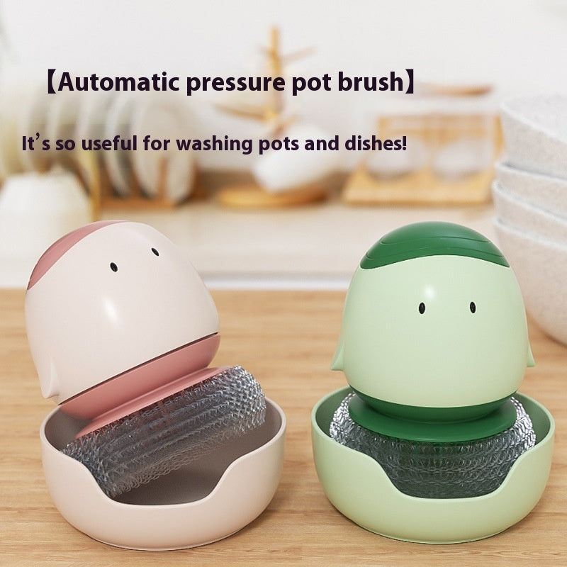 "Automatischer Spülbürste mit Flüssigkeitsfüllung, Ergonomisches Design, Wandmontierbar, Austauschbarer Kopf, Multifunktional & Platzsparend - Perfektes Geschenk"