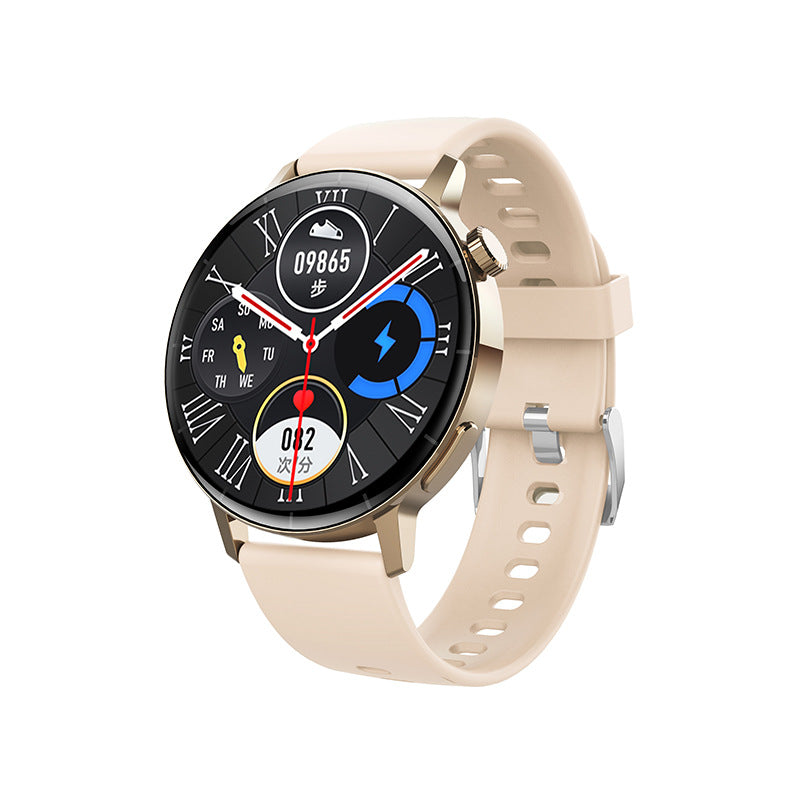 "Intelligente Bluetooth-Anruf Smartwatch 1.32 Zoll, Gesundheits Sportarmband, Wasserdicht, Magnetisches Saugaufladen - Schwarz und Rosegold"