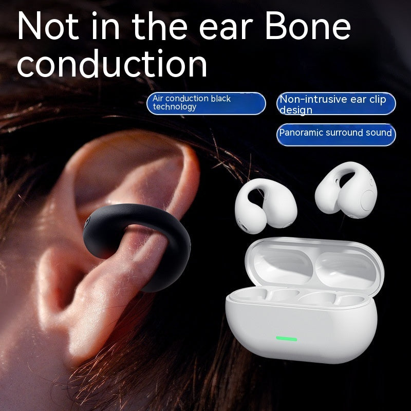 "Premium TWS Bluetooth 5.3 Headset - Komfortables Tragen, Nicht im Ohr, Sportliches Knochenleitung, Wasserdicht & Unterstützt Musik - Schwarz/Weiß"