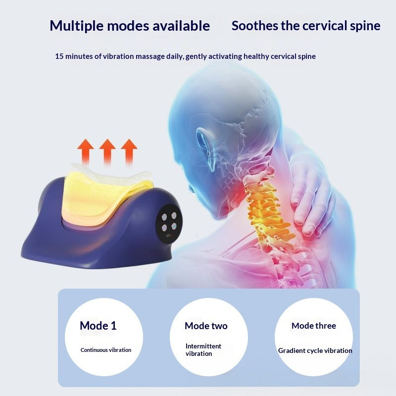 "Premium Zervikales Massagekissen - Schmerzlinderung, Korrektur von Nackenschmerzen & Infrarot Wärmebehandlung mit verstellbarer Vibration"