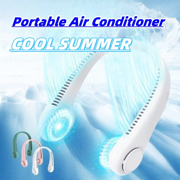 "Wiederaufladbarer Nackenventilator, USB-Mini-Lüfter, Tragbar, Freihändig, Blattlos, Ideal für Reisen und Outdoor-Sportarten"