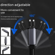 "Ultra-Schnell 100W Metall Auto Ladegerät - USB und TYPE-C Adapter mit Zigarettenanzünder - Einfache Handhabung und einstellbare Richtung"