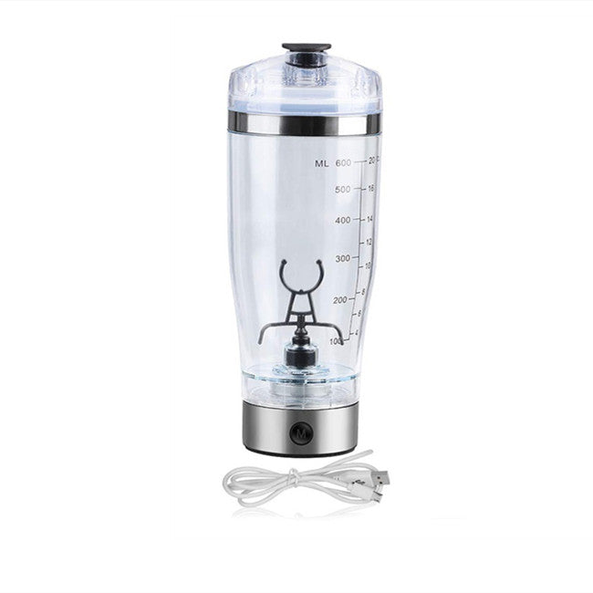 "Elektrischer Eiweiß-Shake-Mixer USB, Tragbarer Milch-Kaffee-Blender, Fitness-Sportflasche 600ml, Leicht zu Reinigen, Perfekt für Unterwegs"