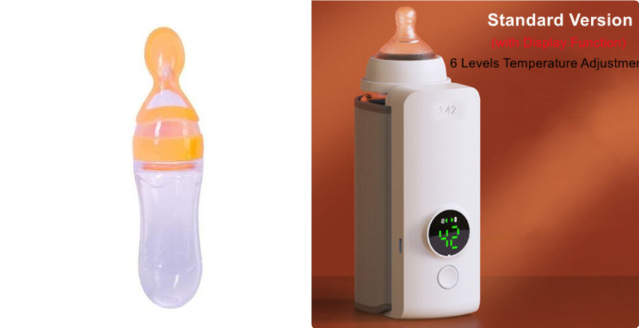 "Tragbarer, Kabelloser Babyflaschenwärmer mit USB-Ladefunktion – Konstante 42°C Milchtemperatur, Lange Akkulaufzeit, Universal Flaschenpassform"