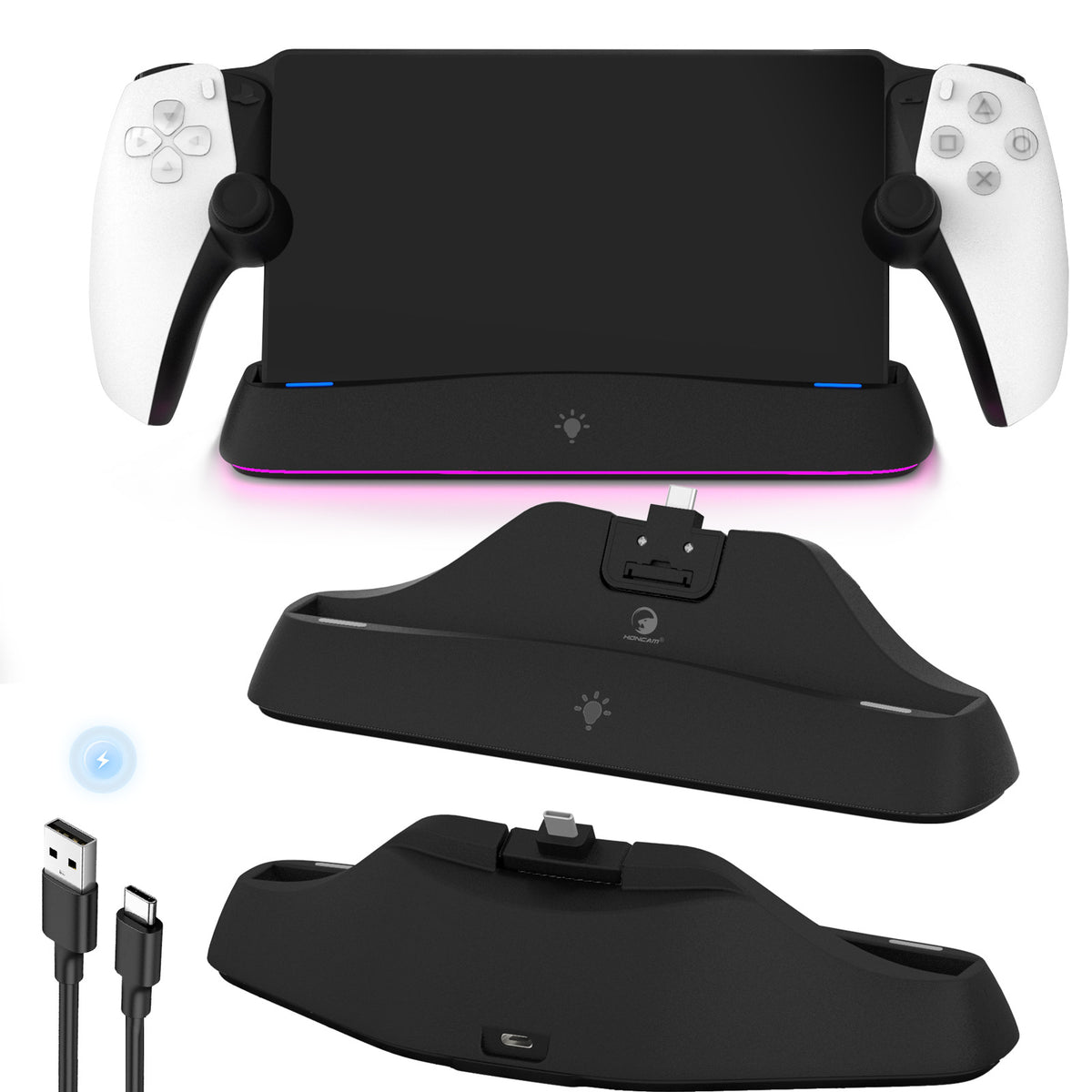 "PlayStation Portable Handheld Konsole Ladestation - Typ-C, Speicherfunktion, ABS Material, mit Zubehör"